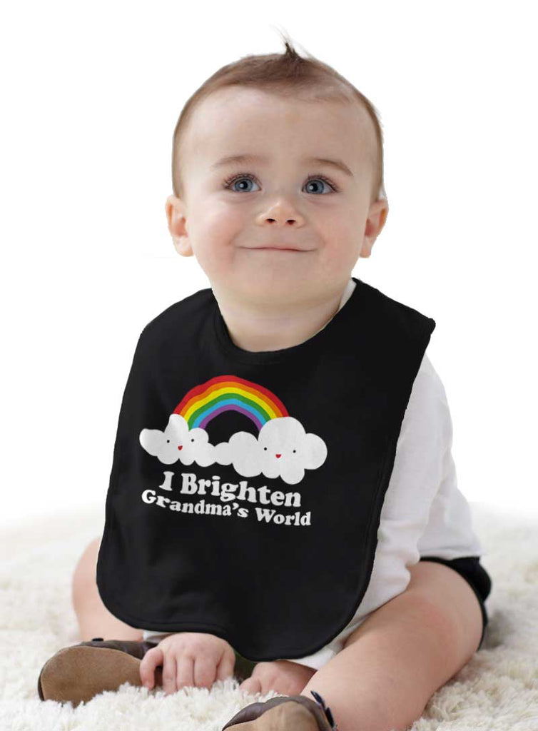 Brighten Grandma's World Infant Baby Bib-Direct To Garment Print-Brisco Baby