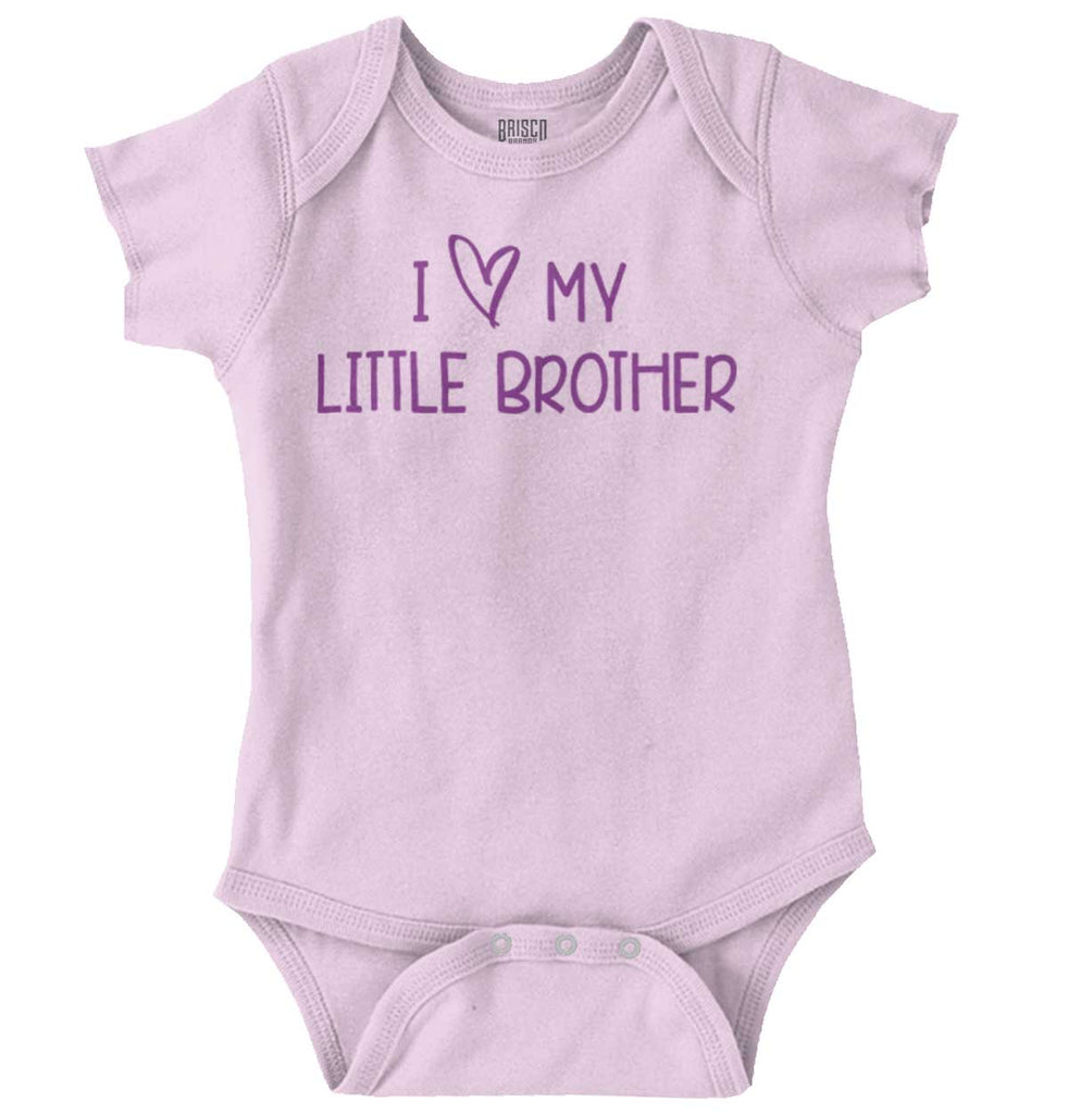 I Love My Little Brother Romper Bodysuit-Direct To Garment Print-Brisco Baby