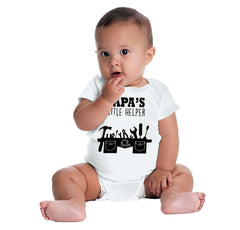 Papa's Little Helper Romper Bodysuit-Direct To Garment Print-Brisco Baby
