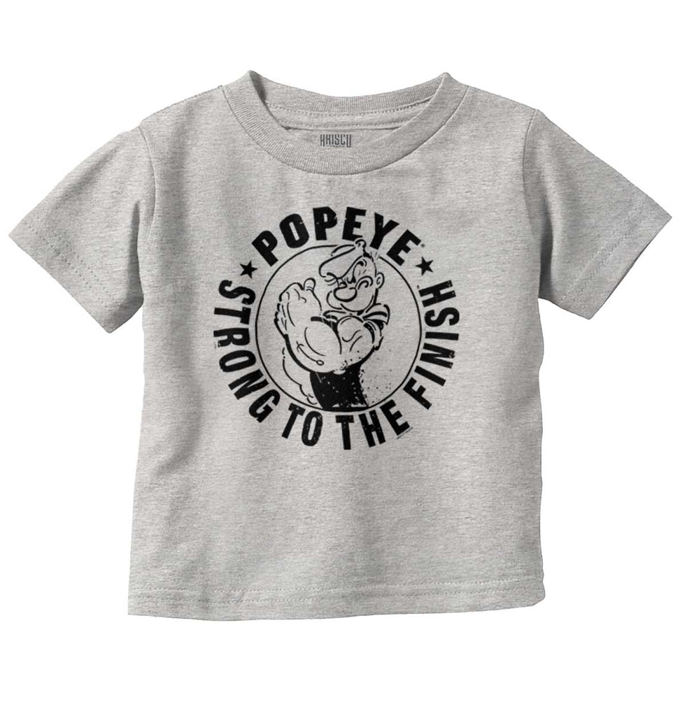 Popeye To The Finish Infant Toddler T Shirt-Direct To Garment Print-Brisco Baby