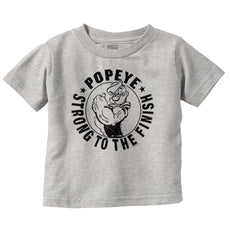 Popeye To The Finish Infant Toddler T Shirt-Direct To Garment Print-Brisco Baby