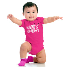 Hunting And Hairbows Romper Bodysuit-Direct To Garment Print-Brisco Baby