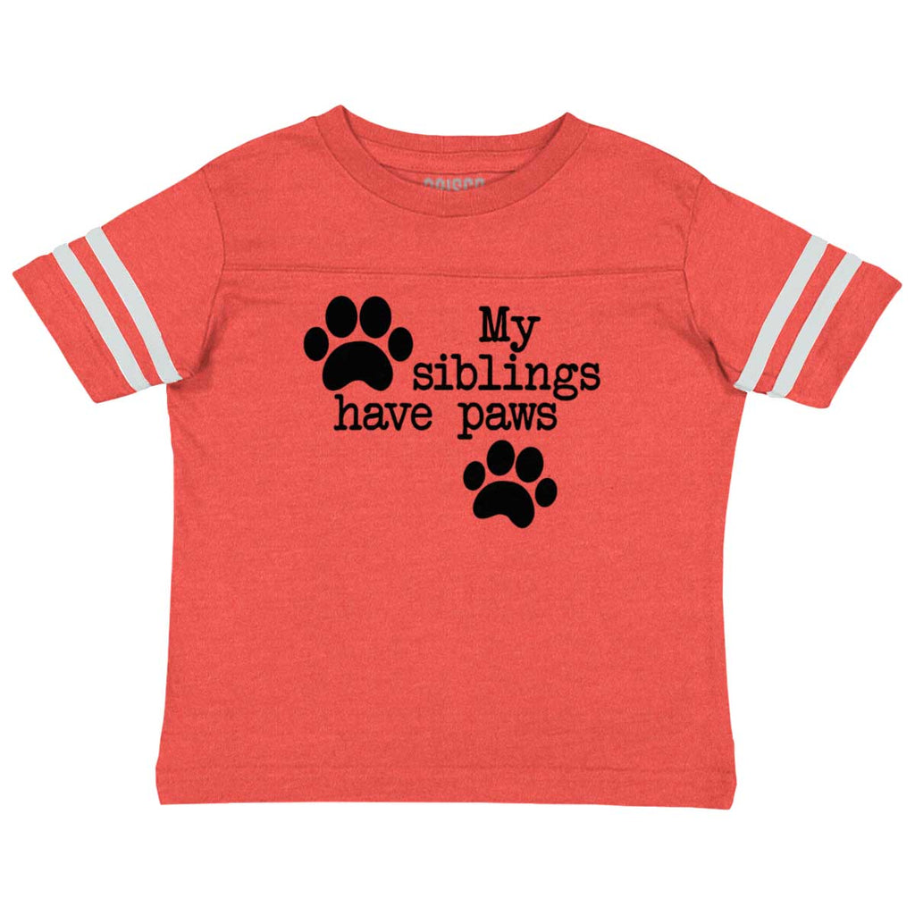 Siblings have paws Toddler Football Jersey Tee-Direct To Garment Print-Brisco Baby
