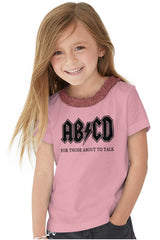 AB CD Toddler Ruffled Trim T-Shirt-Direct To Garment Print-Brisco Baby