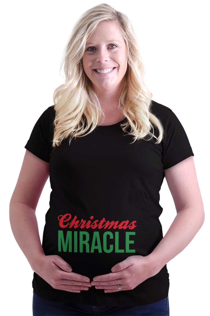 Christmas Miracle Maternity T-Shirt-Direct To Garment Print-Brisco Baby