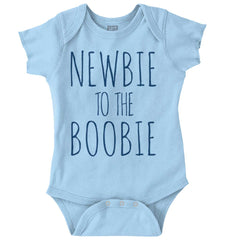 Newbie Boobie Romper Bodysuit-Direct To Garment Print-Brisco Baby