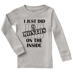 9 Months On The Inside Solid Baby Pajama Top-Direct To Garment Print-Brisco Baby