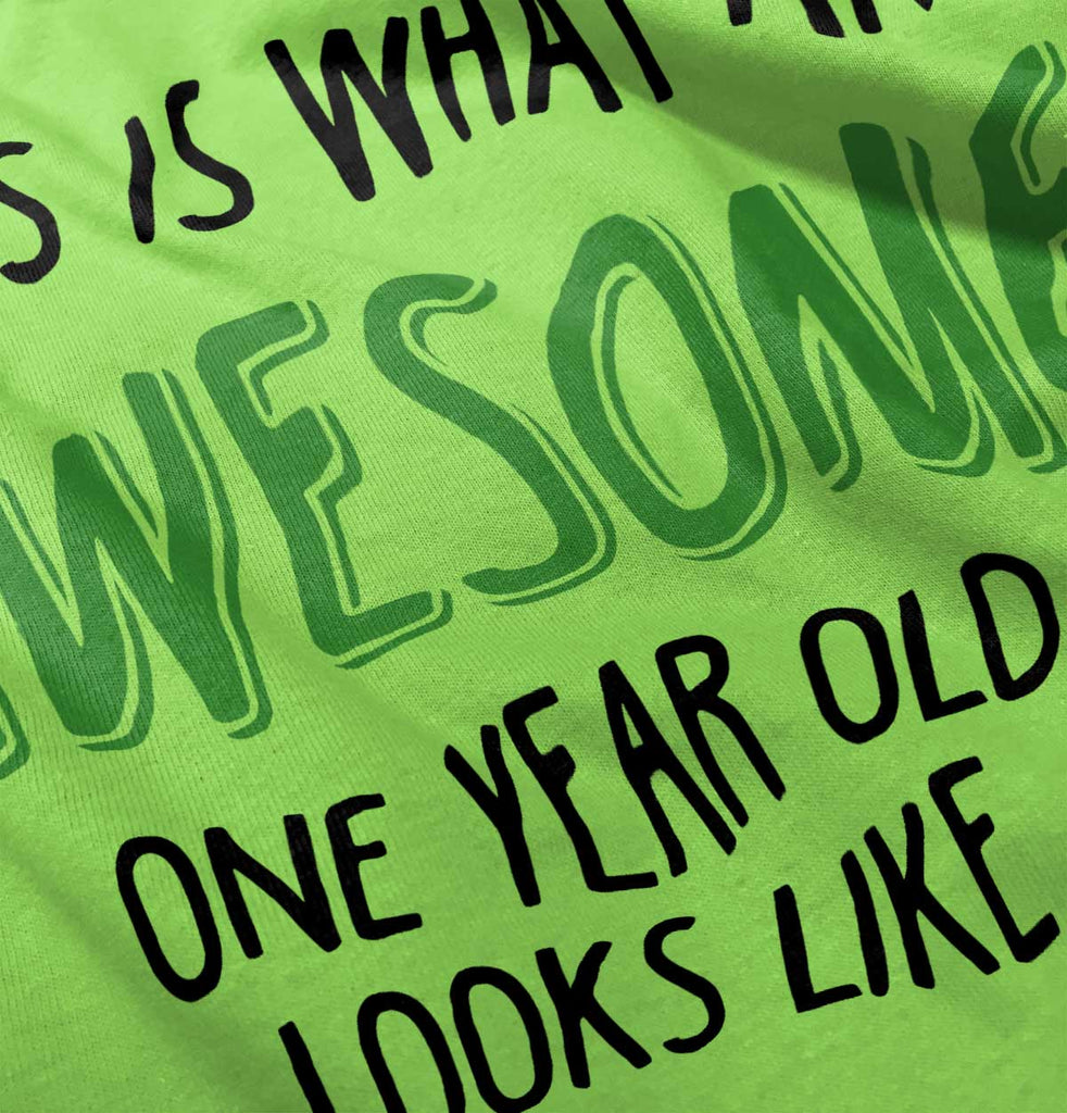 Awesome One Year Old Romper Bodysuit-Direct To Garment Print-Brisco Baby