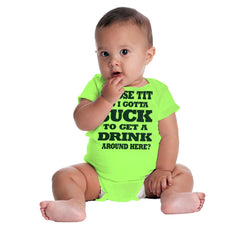 Get A Drink Romper Bodysuit-Direct To Garment Print-Brisco Baby