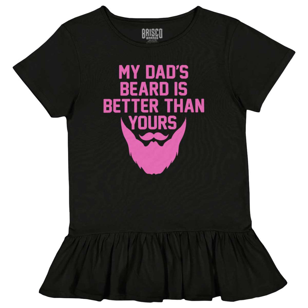 Dad's Beard Toddler Ruffle Bottom Tee-Direct To Garment Print-Brisco Baby
