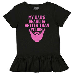 Dad's Beard Toddler Ruffle Bottom Tee-Direct To Garment Print-Brisco Baby
