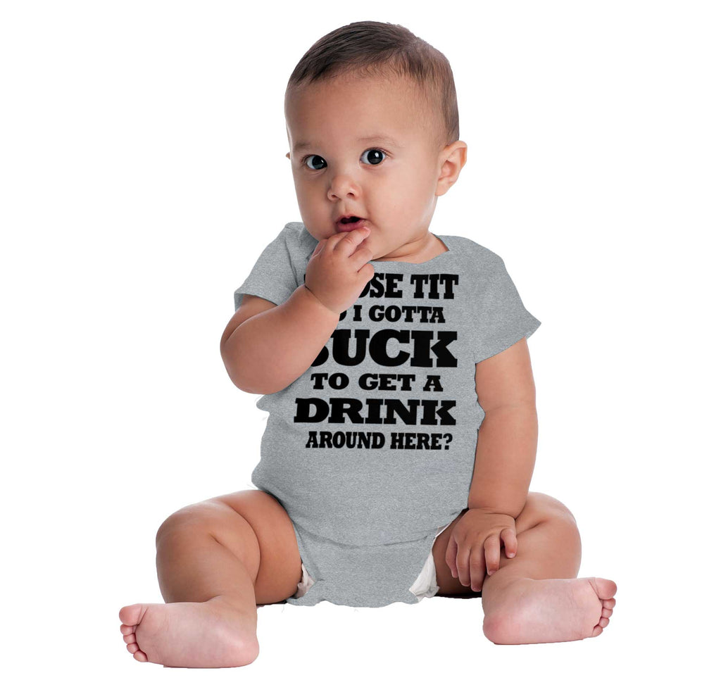 Get A Drink Romper Bodysuit-Direct To Garment Print-Brisco Baby