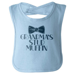Grandma's Stud Muffin Infant Baby Bib-Direct To Garment Print-Brisco Baby