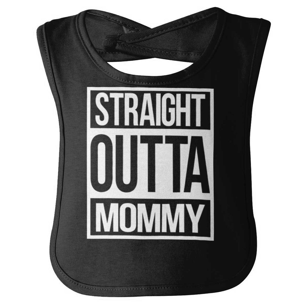 Straight Outta Mommy Infant Baby Bib-Direct To Garment Print-Brisco Baby