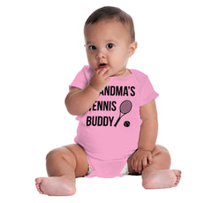 Grandma's Tennis Buddy Romper Bodysuit-Direct To Garment Print-Brisco Baby