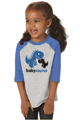 Babysaurus Rex Toddler Baseball-Direct To Garment Print-Brisco Baby