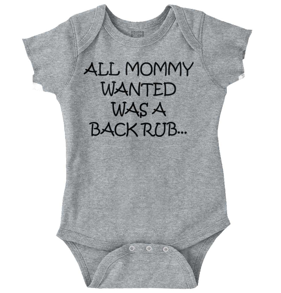 Mommy Backrub Romper Bodysuit-Direct To Garment Print-Brisco Baby