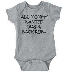 Mommy Backrub Romper Bodysuit-Direct To Garment Print-Brisco Baby