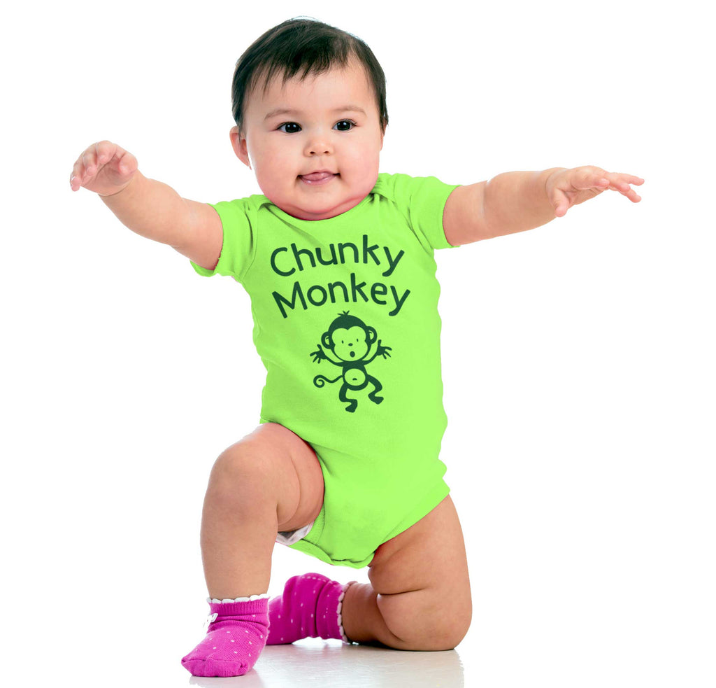 Chunky Monkey Romper Bodysuit-Direct To Garment Print-Brisco Baby