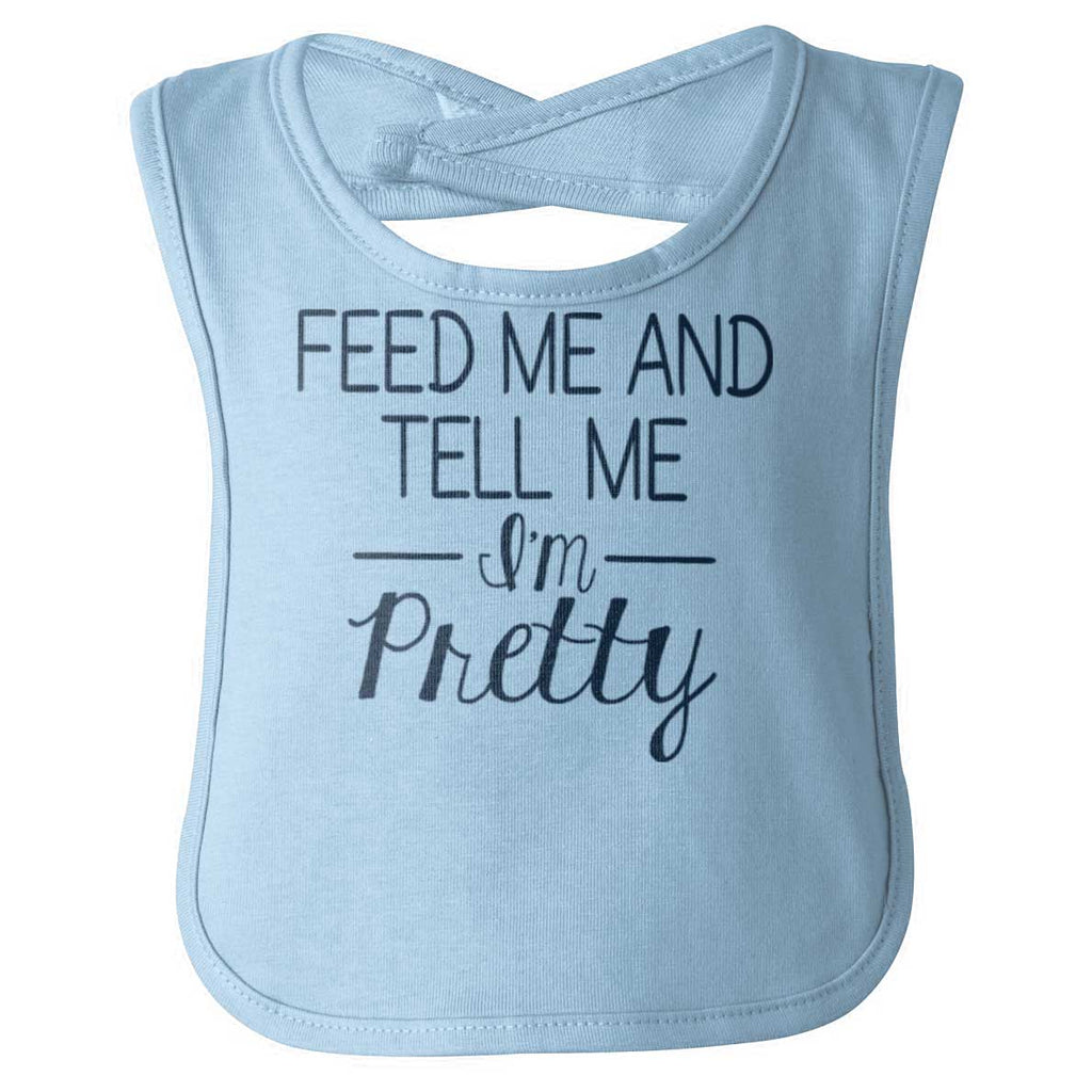 Tell Me I'm Pretty Infant Baby Bib-Direct To Garment Print-Brisco Baby