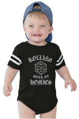 Rolling With My Homies Dungeons Football Romper Bodysuit-Direct To Garment Print-Brisco Baby