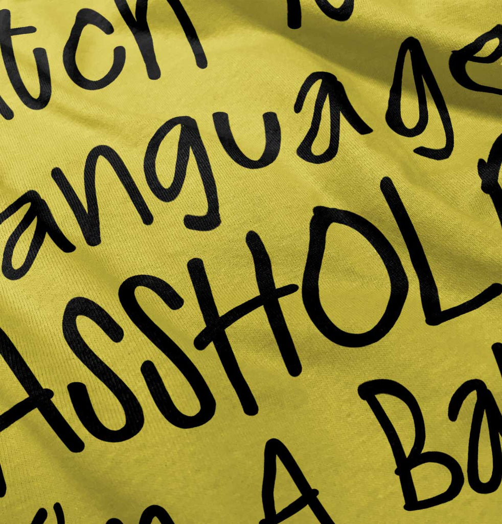 Watch The Language Romper Bodysuit-Direct To Garment Print-Brisco Baby