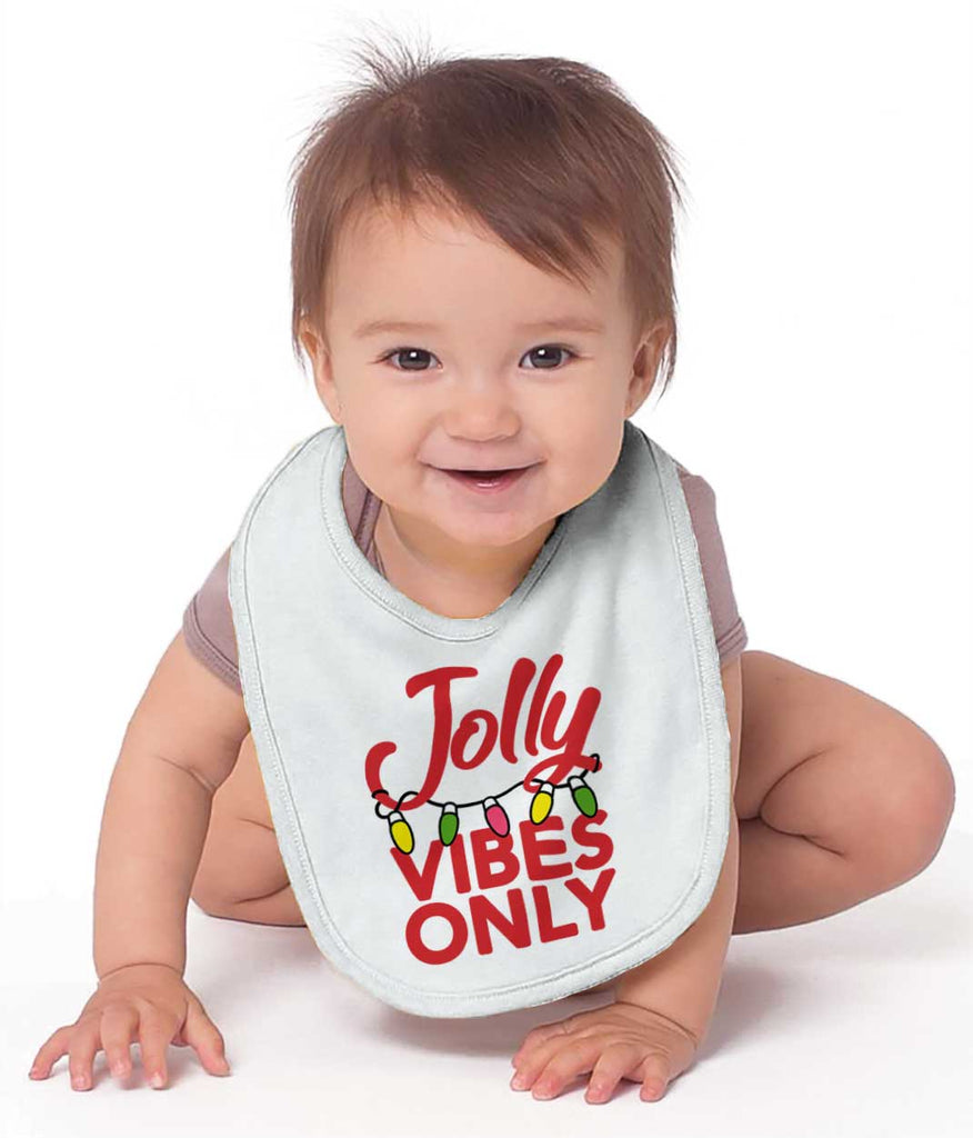 Jolly Vibes Only Infant Baby Bib-Direct To Garment Print-Brisco Baby