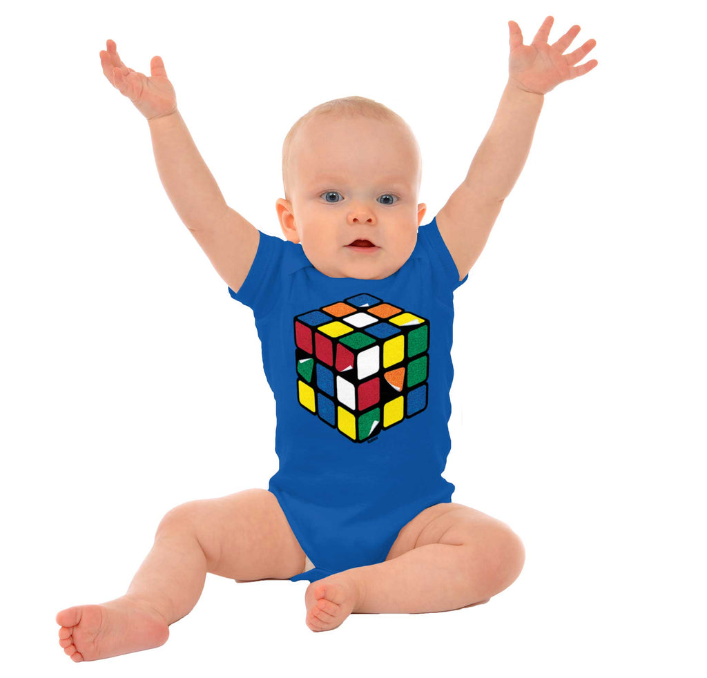 Rubiks Stickers Romper Bodysuit-Direct To Garment Print-Brisco Baby