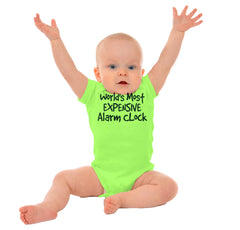 Alarm Clock Romper Bodysuit-Direct To Garment Print-Brisco Baby