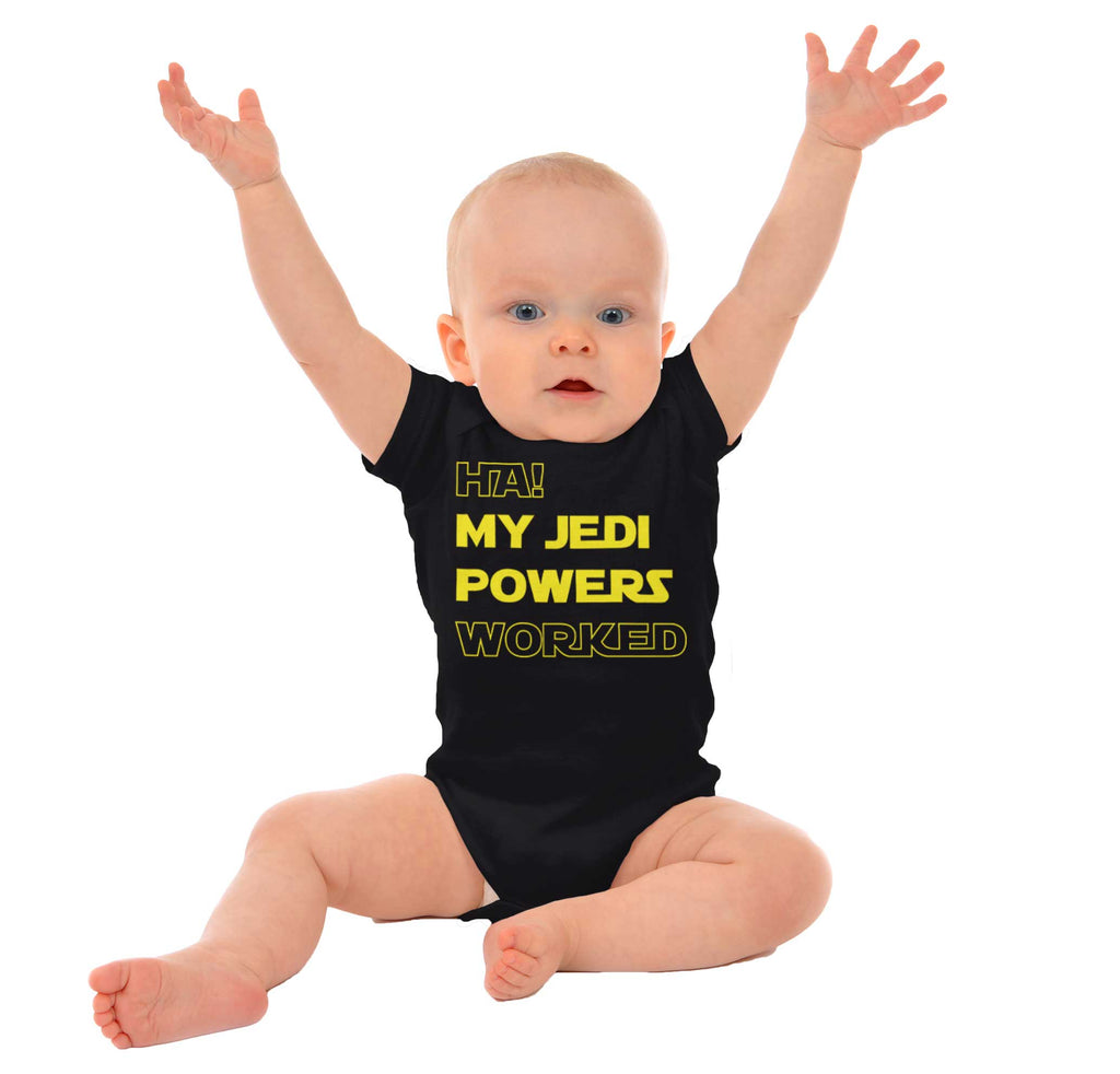 Jedi Powers Worked Romper Bodysuit-Direct To Garment Print-Brisco Baby