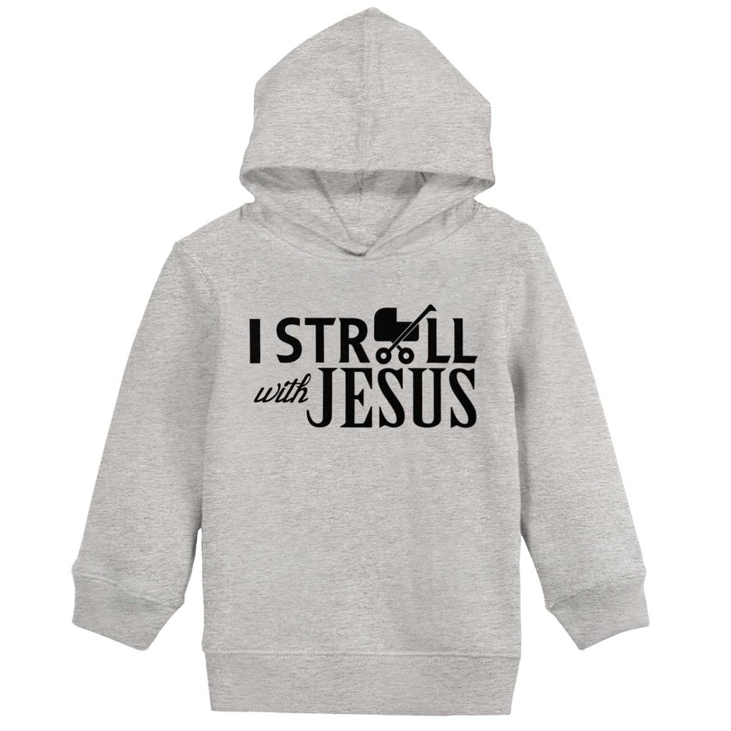 Stroll With Jesus Toddler Pullover Hoodie-Direct To Garment Print-Brisco Baby