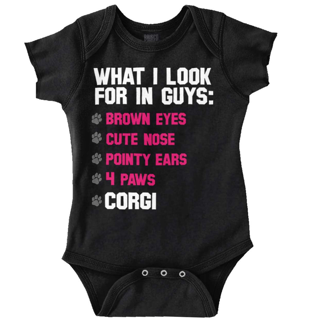 Corgi Checklist Romper Bodysuit-Direct To Garment Print-Brisco Baby