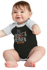 Fresh From Heaven Raglan Romper Bodysuit-Direct To Garment Print-Brisco Baby