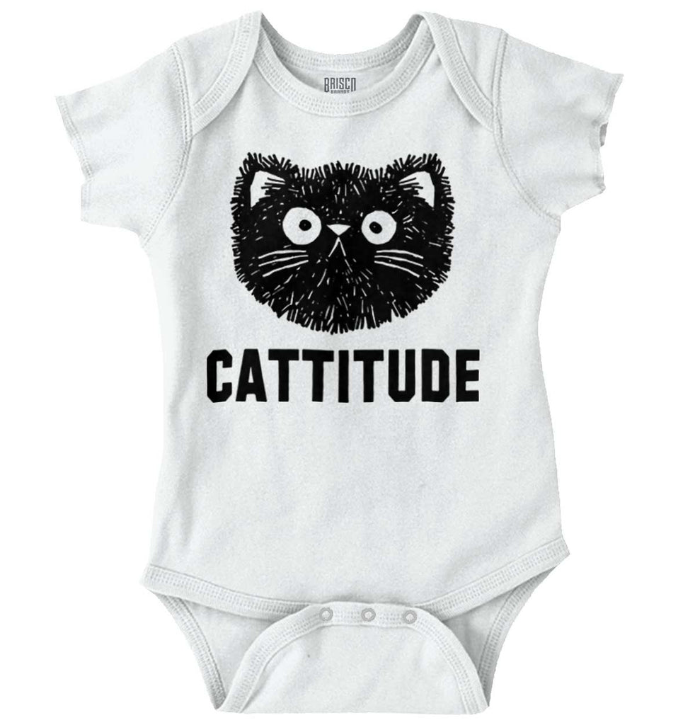 Cattitude Romper Bodysuit-Direct To Garment Print-Brisco Baby
