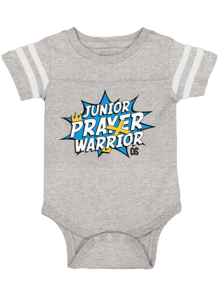 Prayer Warrior Football Romper Bodysuit-Direct To Garment Print-Brisco Baby