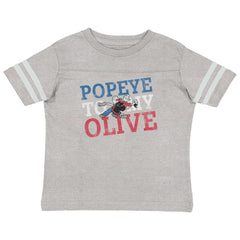 Popeye & Olive Toddler Football Jersey Tee-Direct To Garment Print-Brisco Baby