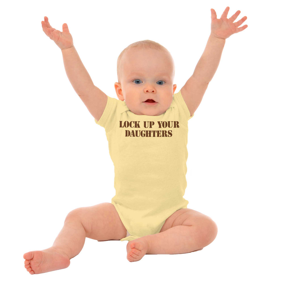Lock Up Daughters Romper Bodysuit-Direct To Garment Print-Brisco Baby