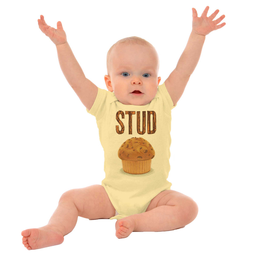 Stud Muffin Romper Bodysuit-Direct To Garment Print-Brisco Baby