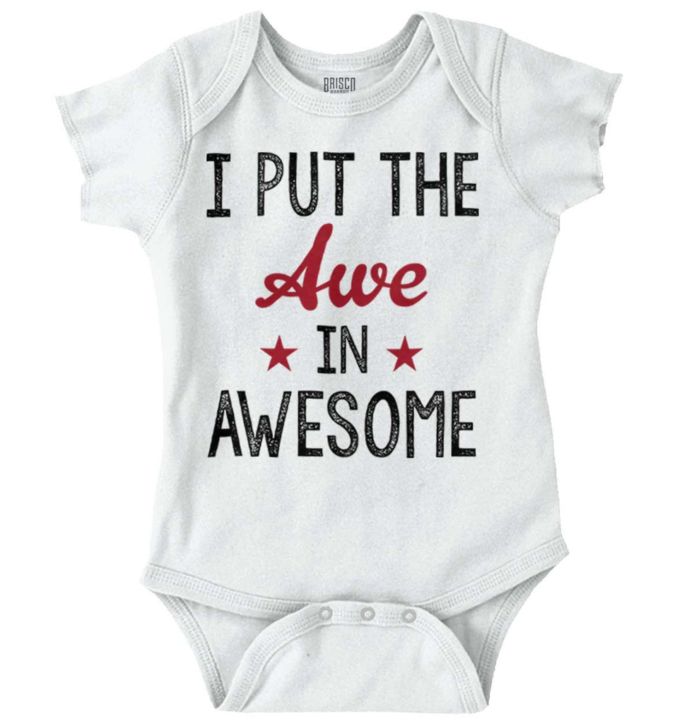 Awe in Awesome Romper Bodysuit-Direct To Garment Print-Brisco Baby