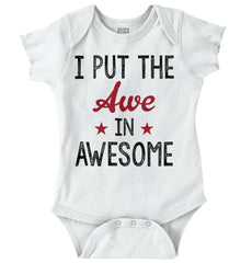 Awe in Awesome Romper Bodysuit-Direct To Garment Print-Brisco Baby