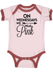 Wear Pink Baby Ruffled Trim Romper-Direct To Garment Print-Brisco Baby