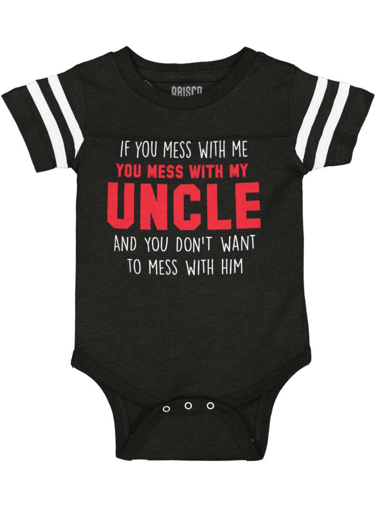 Mess With My Uncle Football Romper Bodysuit-Direct To Garment Print-Brisco Baby