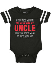 Mess With My Uncle Football Romper Bodysuit-Direct To Garment Print-Brisco Baby