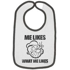 What Me Likes Trimmed Colored Velcro Bib-Direct To Garment Print-Brisco Baby