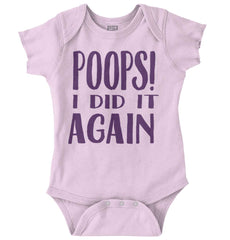 Poops I Did It Again Romper Bodysuit-Direct To Garment Print-Brisco Baby