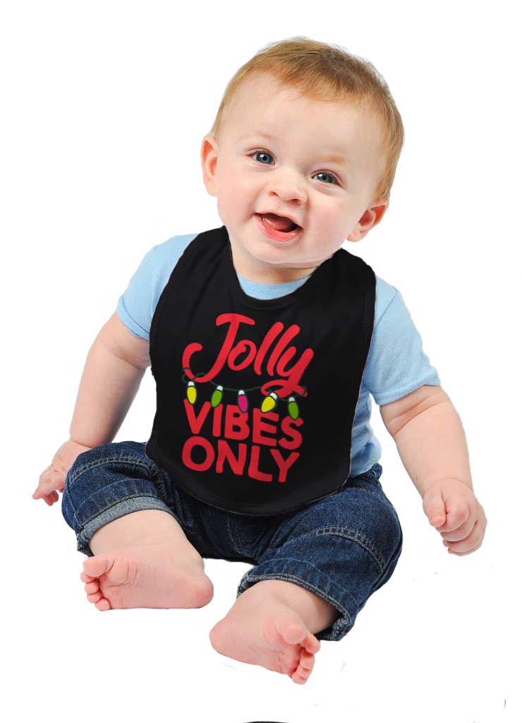 Jolly Vibes Only Infant Baby Bib-Direct To Garment Print-Brisco Baby