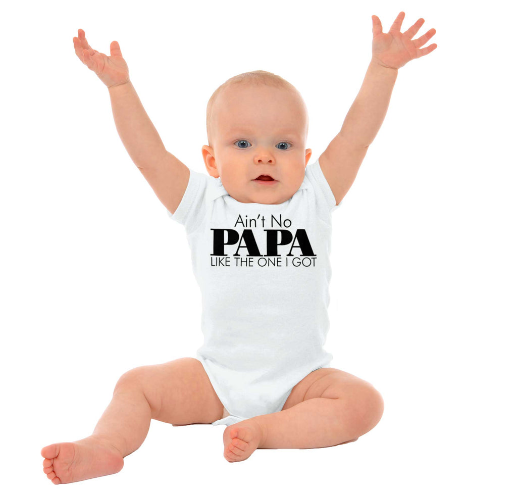 Ain't No Papa Like Mine Romper Bodysuit-Direct To Garment Print-Brisco Baby