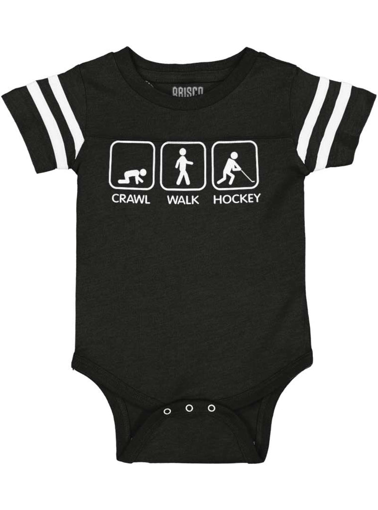 Crawl Walk Hockey Football Romper Bodysuit-Direct To Garment Print-Brisco Baby
