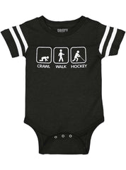 Crawl Walk Hockey Football Romper Bodysuit-Direct To Garment Print-Brisco Baby