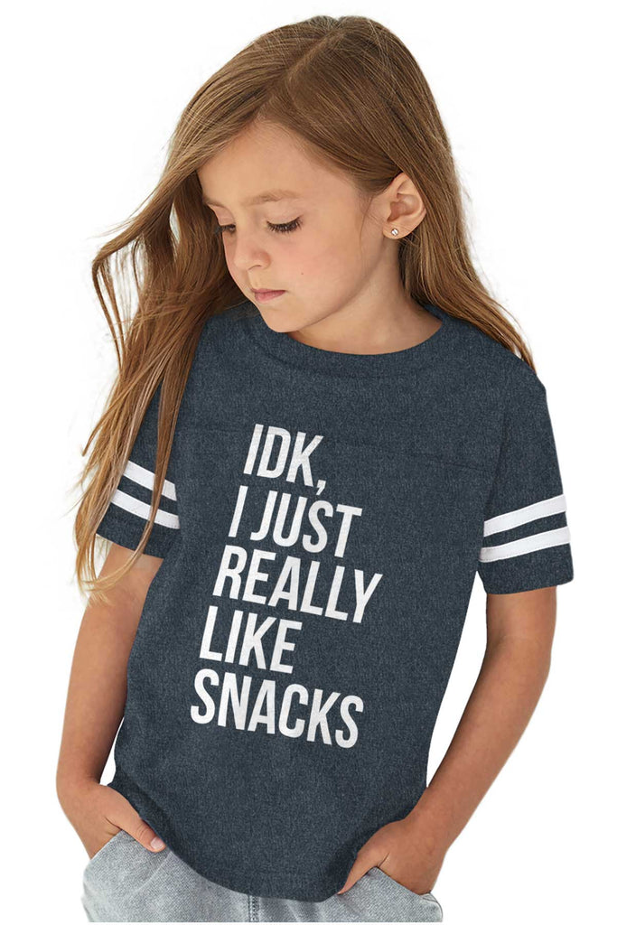 Really Like Snacks Toddler Football Jersey Tee-Direct To Garment Print-Brisco Baby